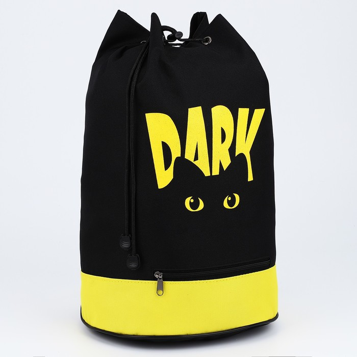 Рюкзак-торба Dark cat, 45х20х25, отдел на стяжке шнурком, жёлтый/чёрный - фото 1 - id-p210188340