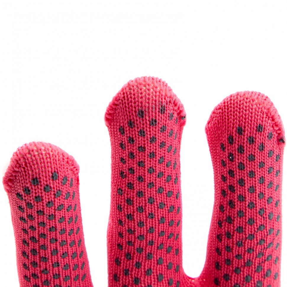 Перчатки Нейлон, ПВХ точка, 13 класс, цвет розовая фуксия, L Россия - фото 6 - id-p216666517