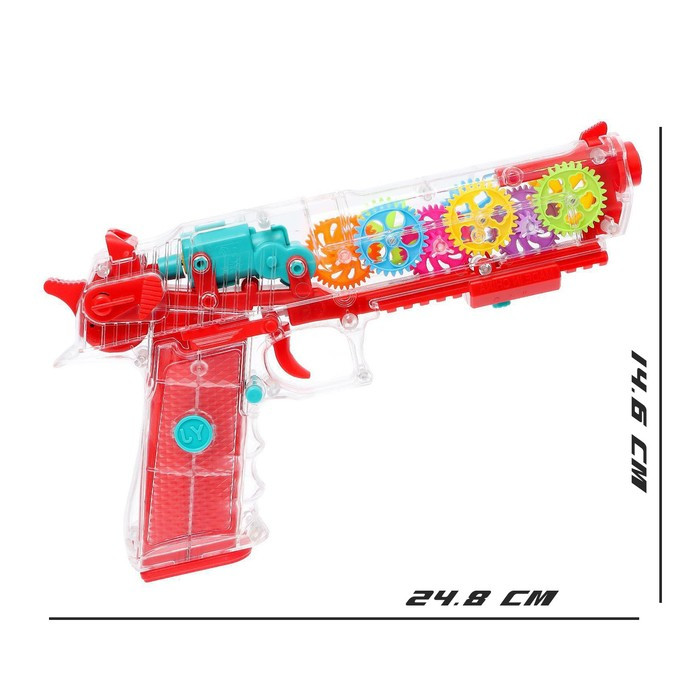 Пистолет «Техно», с вращающимися шестеренками, свет, звук - фото 2 - id-p162754319