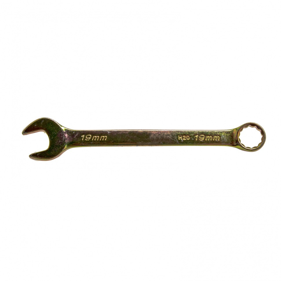 Ключ комбинированный, 19 мм, желтый цинк Сибртех - фото 1 - id-p216668686