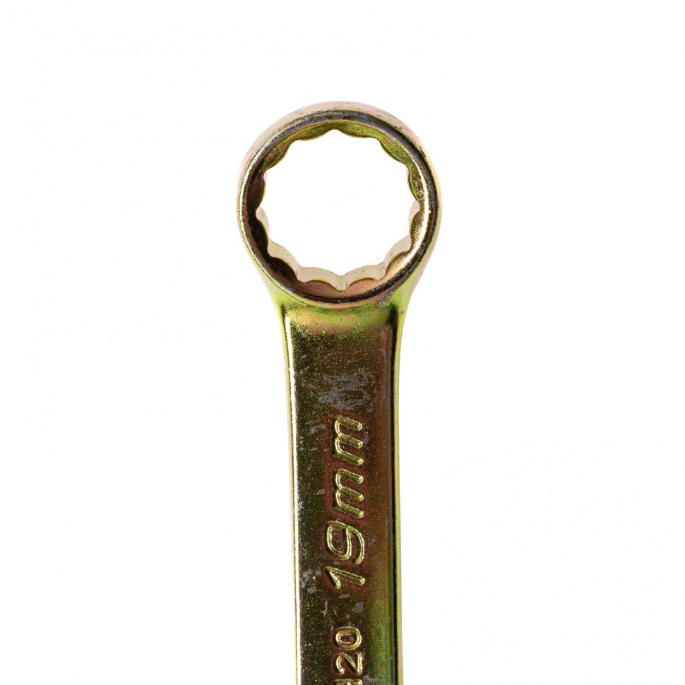 Ключ комбинированный, 19 мм, желтый цинк Сибртех - фото 2 - id-p216668686