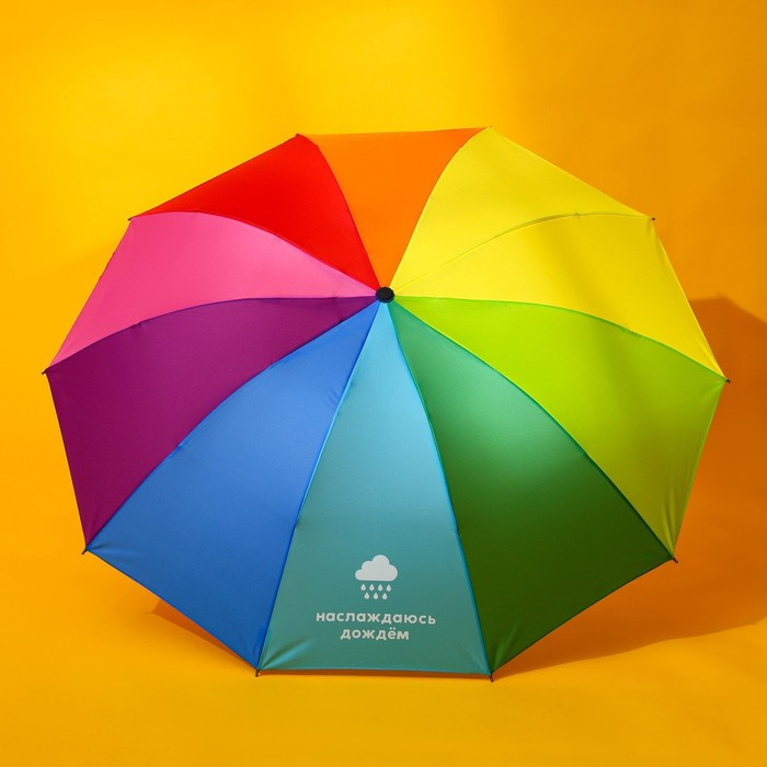 Зонт радужный «Наслаждаюсь дождём», 10 спиц. - фото 2 - id-p207449186