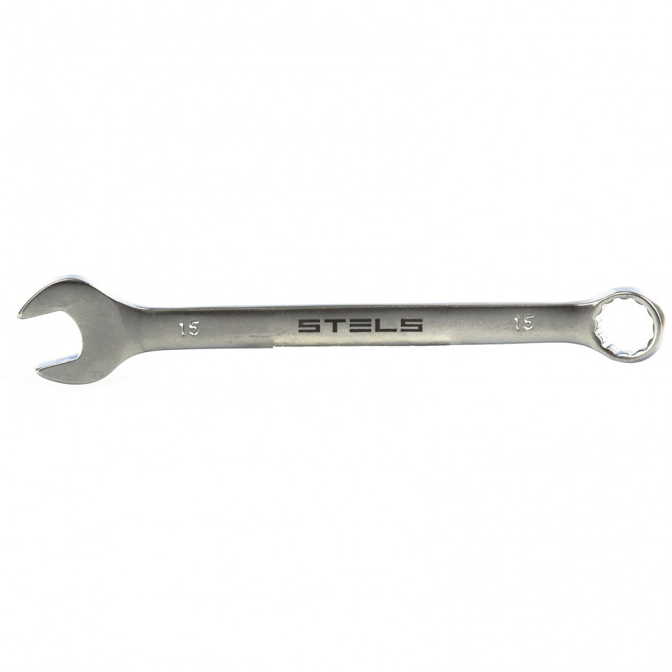 Ключ комбинированный, 15 мм, CrV, матовый хром Stels - фото 1 - id-p216668720