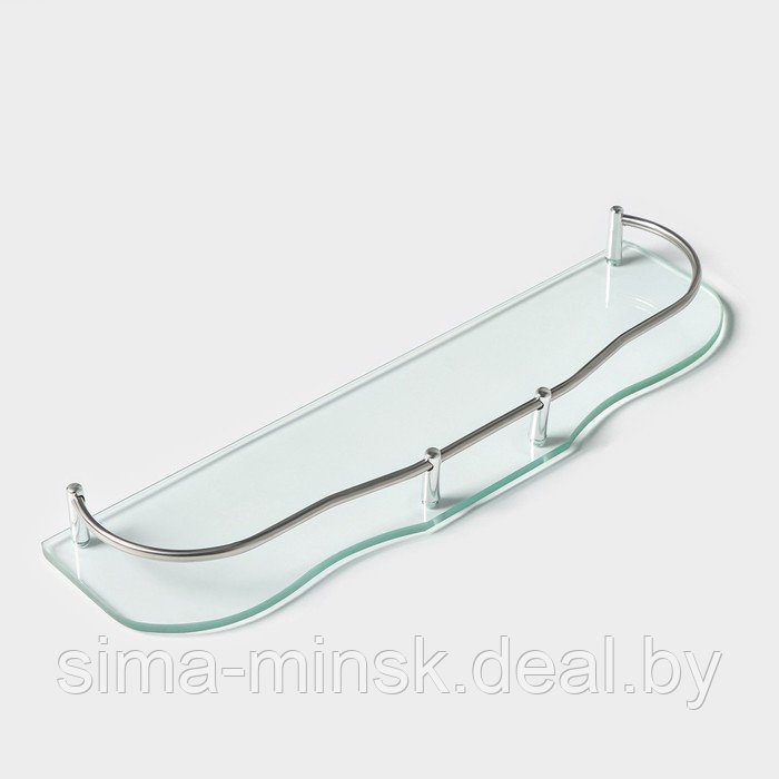 Полка для ванной комнаты, 40×11×4 см, металл, стекло - фото 1 - id-p213940832