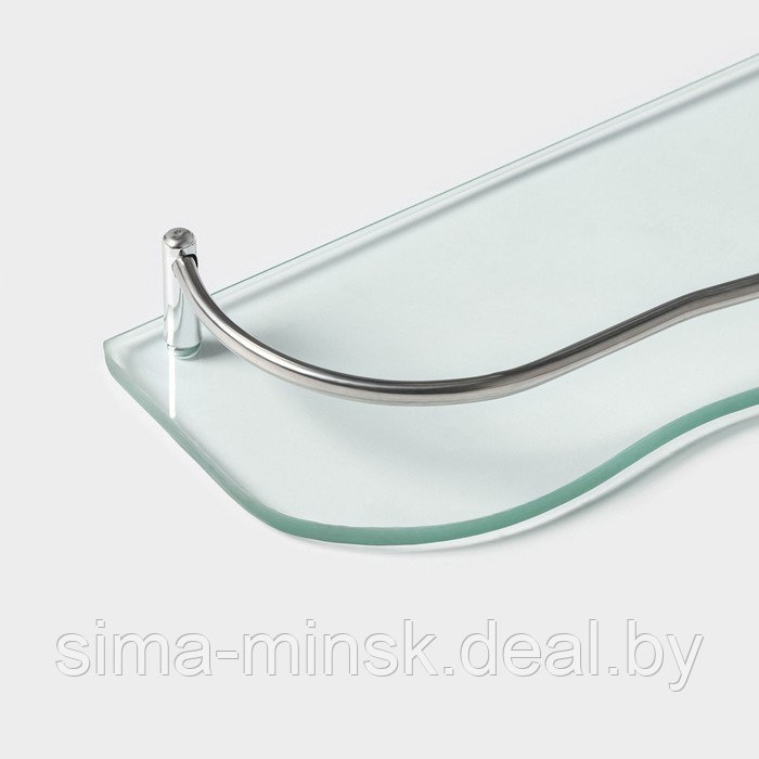 Полка для ванной комнаты, 40×11×4 см, металл, стекло - фото 2 - id-p213940832