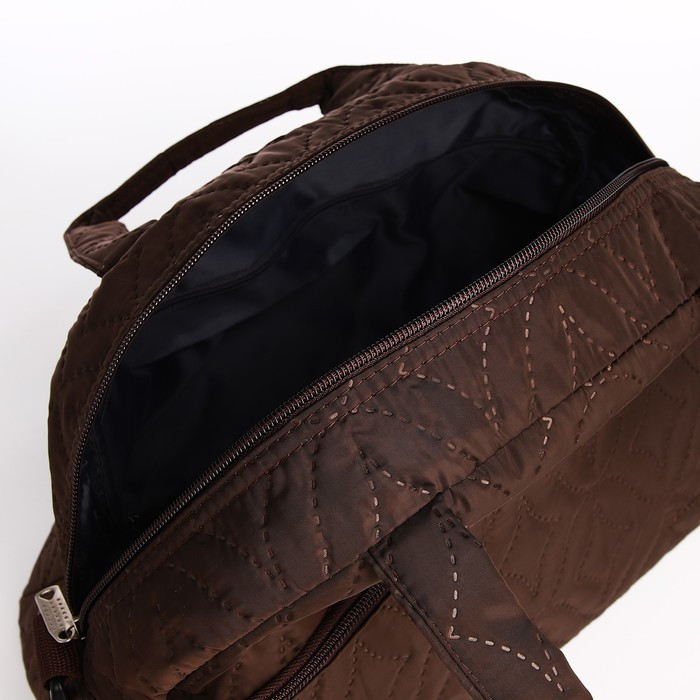 Сумка спортивная на молнии, наружный карман, длинный ремень, цвет коричневый - фото 3 - id-p216663327