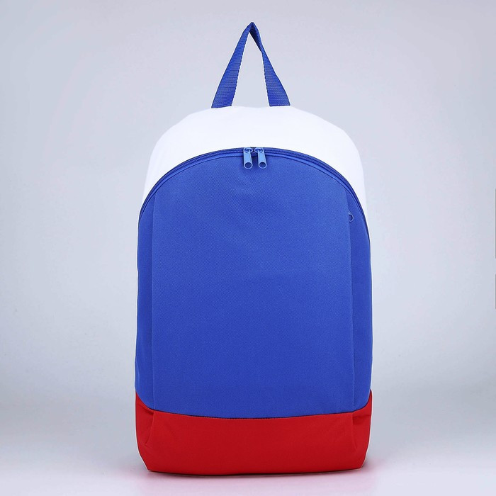 Рюкзак текстильный Россия, 46х30х10 см, вертик карман, цвет красный, синий, белый - фото 2 - id-p210188351