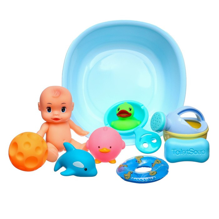 Набор игрушек для ванны «Игры малыша», 10 предметов - фото 1 - id-p180502781