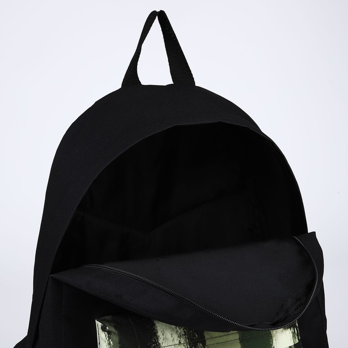 Рюкзак текстильный Хаки, с карманом, 30х12х40см, цвет чёрный, зелёный - фото 5 - id-p211520719