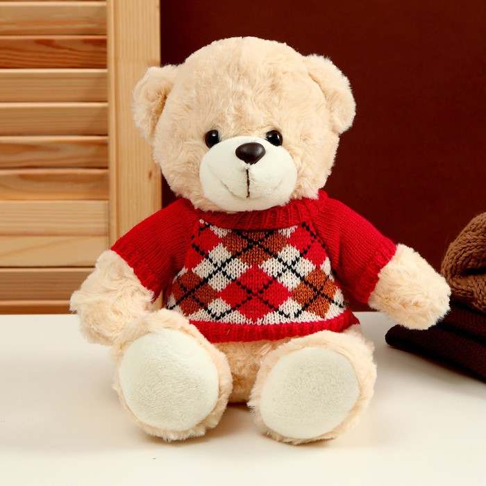 Мягкая игрушка «Медведь» в кофте с ромбиками, 25 см, цвет МИКС - фото 2 - id-p215189305