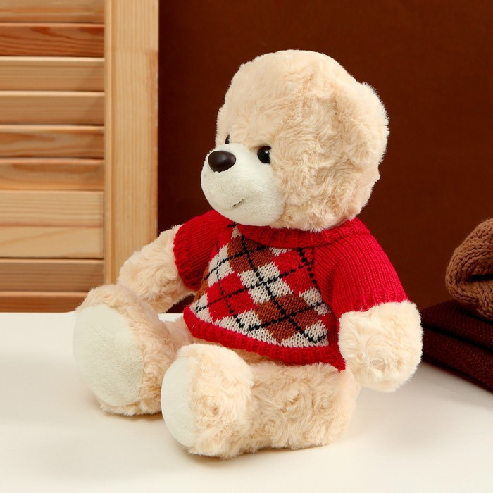 Мягкая игрушка «Медведь» в кофте с ромбиками, 25 см, цвет МИКС - фото 3 - id-p215189305