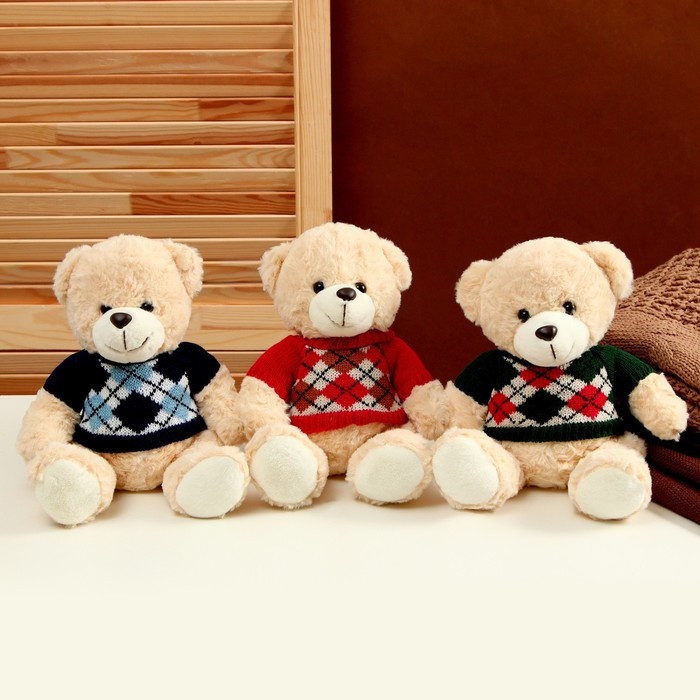 Мягкая игрушка «Медведь» в кофте с ромбиками, 25 см, цвет МИКС - фото 5 - id-p215189305