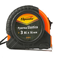 Рулетка Elastica,3 м х 16 мм,обрезиненный корпус Sparta