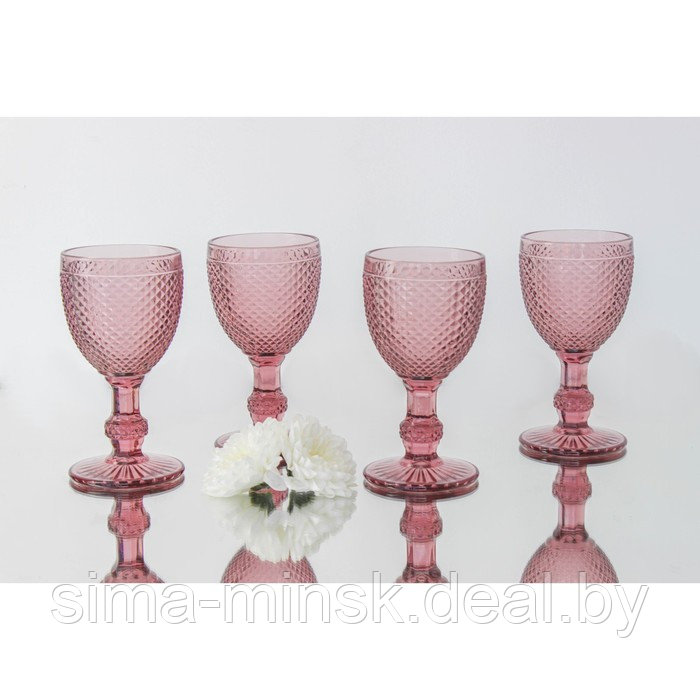 Набор бокалов стеклянных Magistro «Вилеро», 280 мл, 8×16 см, 2 шт, цвет розовый - фото 2 - id-p199565724