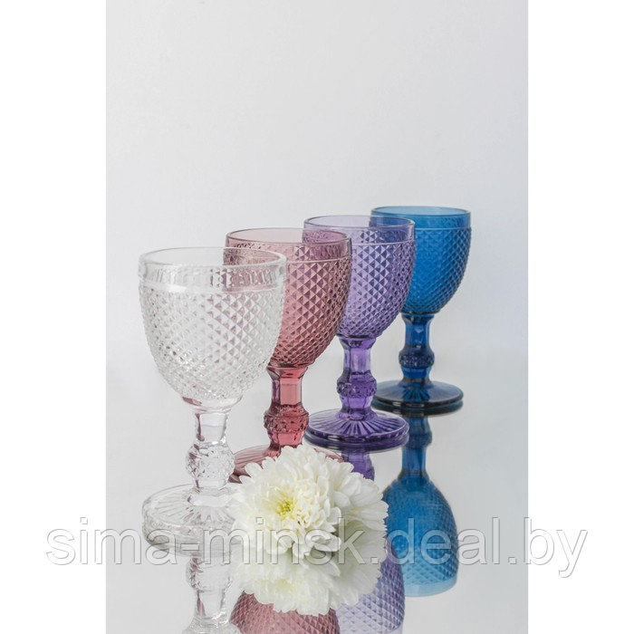 Набор бокалов стеклянных Magistro «Вилеро», 280 мл, 8×16 см, 2 шт, цвет розовый - фото 4 - id-p199565724