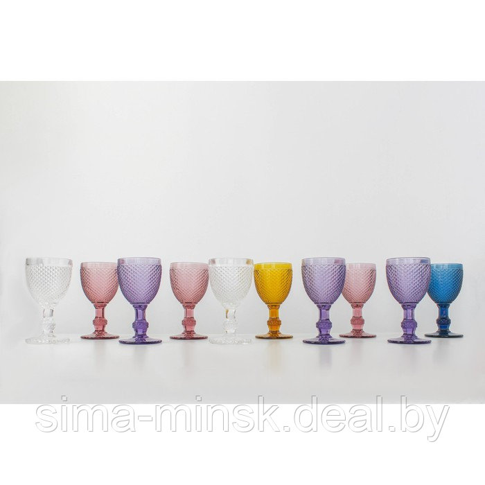 Набор бокалов стеклянных Magistro «Вилеро», 280 мл, 8×16 см, 2 шт, цвет розовый - фото 5 - id-p199565724