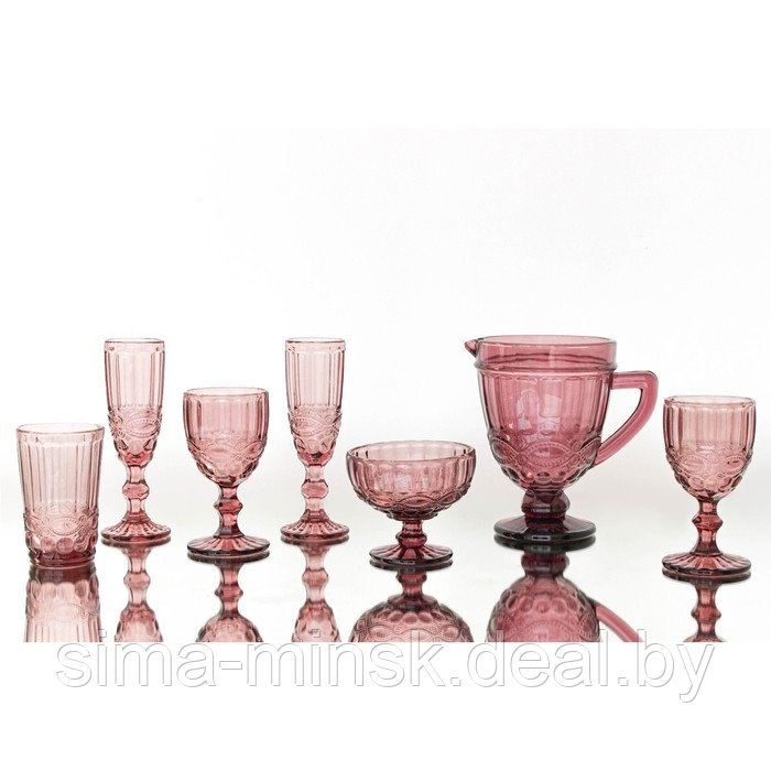 Кувшин стеклянный Magistro «Ла-Манш», 1,1 л, цвет розовый - фото 4 - id-p156318894