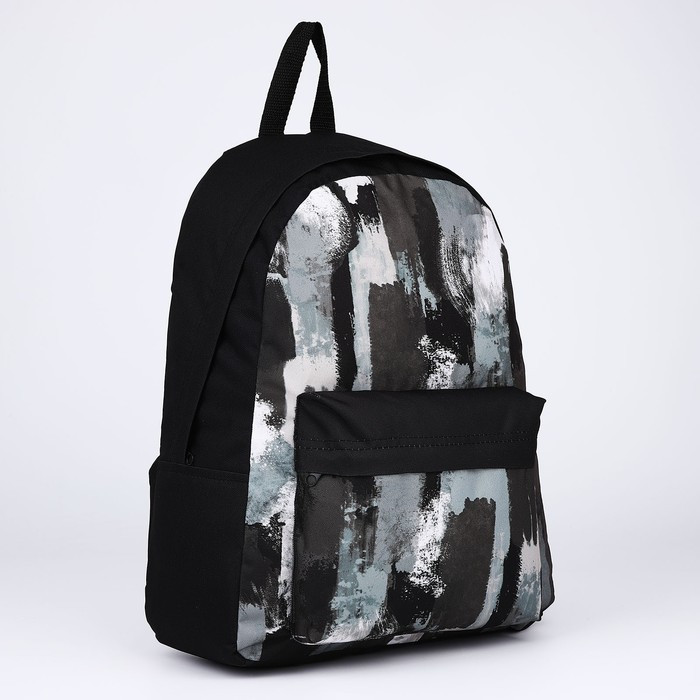 Рюкзак текстильный Хаки, с карманом, 30х12х40см, цвет чёрный, серый - фото 3 - id-p211520718