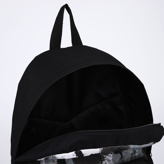 Рюкзак текстильный Хаки, с карманом, 30х12х40см, цвет чёрный, серый - фото 5 - id-p211520718