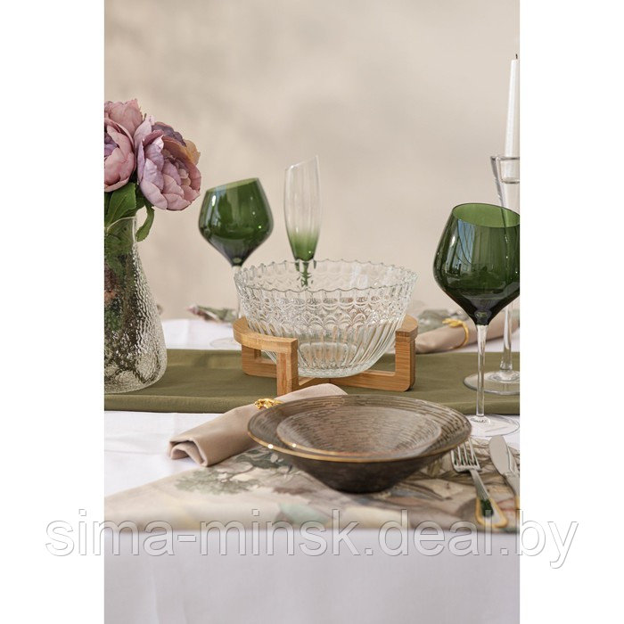 Бокал стеклянный для вина Magistro «Иллюзия», 540 мл, 10×24 см, ножка прозрачная, цвет зелёный - фото 3 - id-p199565685