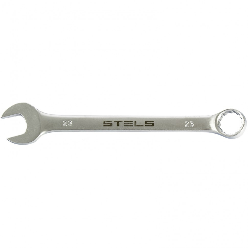 Ключ комбинированный, 23 мм, CrV, матовый хром Stels - фото 1 - id-p216671186