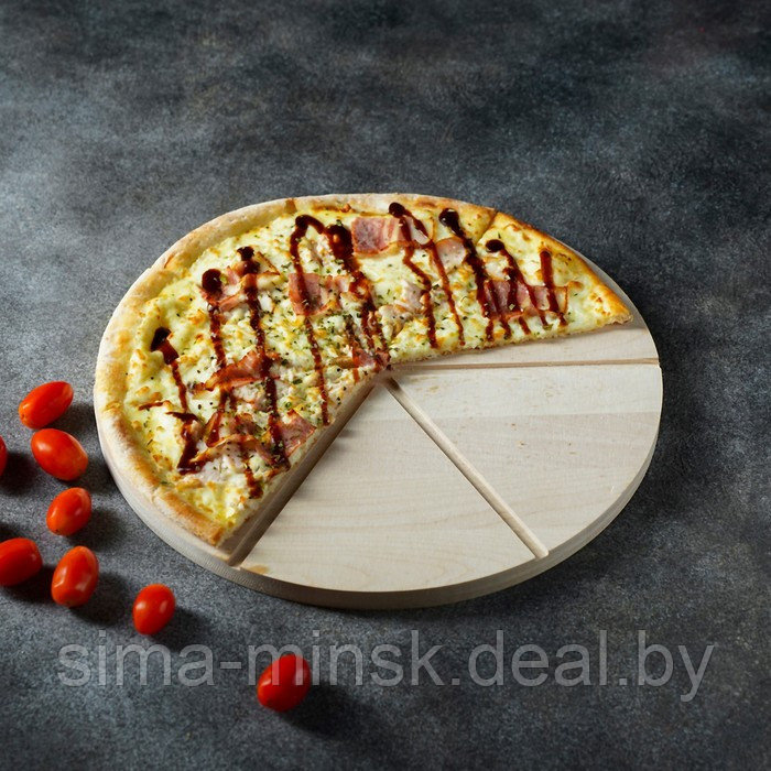 Доска для пиццы Adelica «Итальяно», 6 кусков, d=32 см, толщина 1,8 см, берёза - фото 4 - id-p188633812