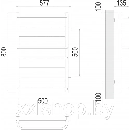 Полотенцесушитель Terminus Евромикс П8 500х800 бп500 - фото 3 - id-p216678998