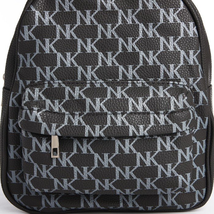 Рюкзак из искусственной кожи с карманом "NK" 27*23*10 см, темно-серый цвет - фото 3 - id-p216662694