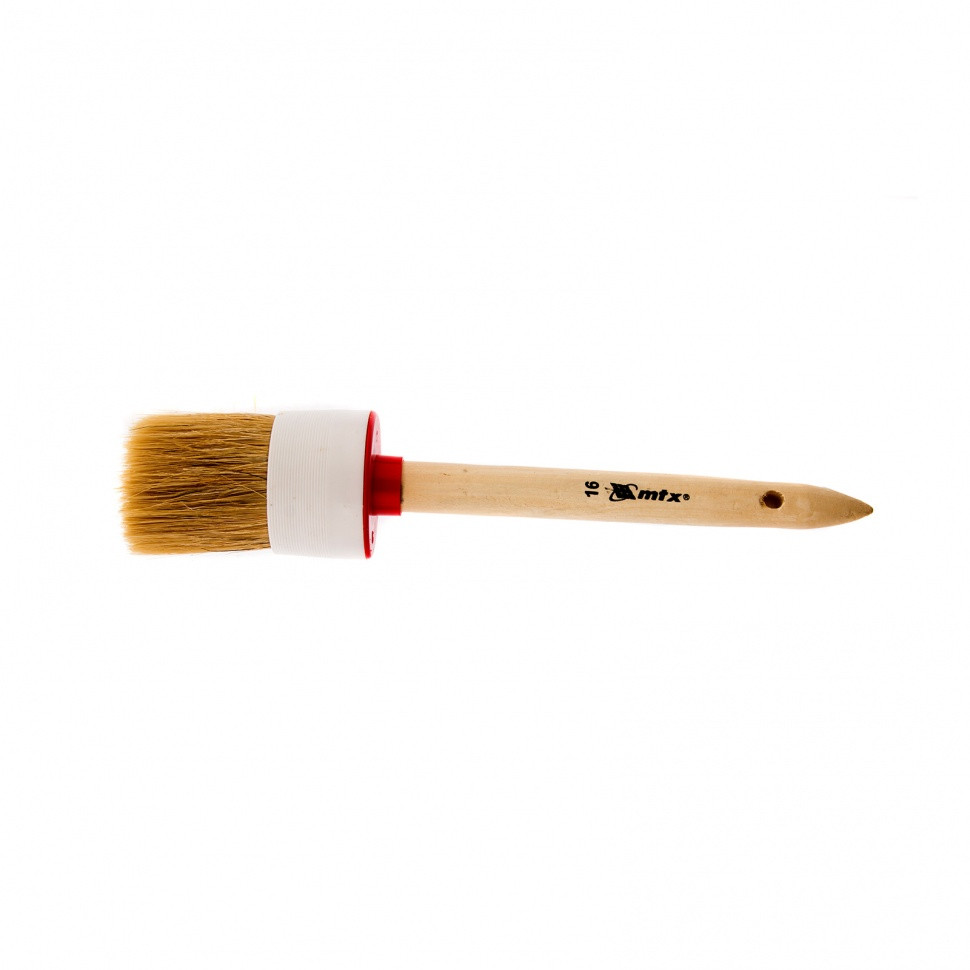 Кисть круглая №16 (55 мм), натуральная щетина, деревянная ручка MTX - фото 1 - id-p216668896