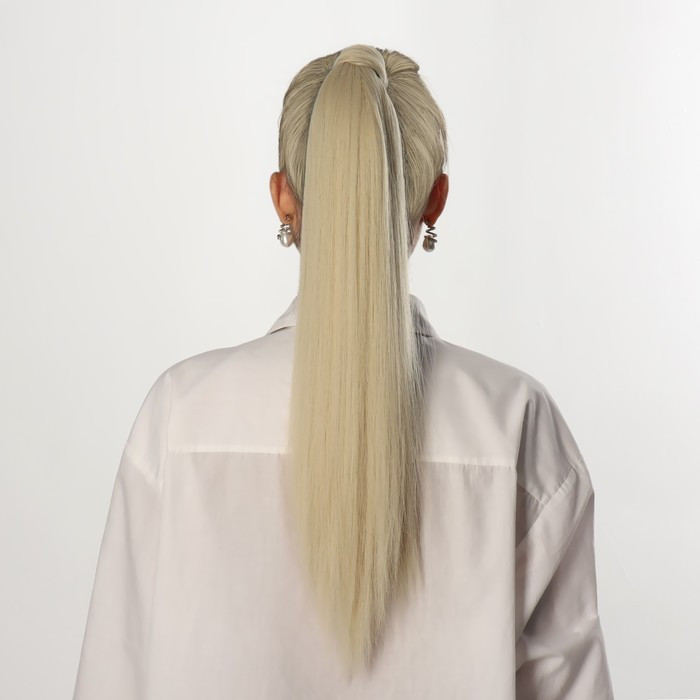 Хвост накладной, прямой волос, на резинке, 60 см, 100 гр, цвет холодный блонд(#SHT88B) - фото 2 - id-p216679029