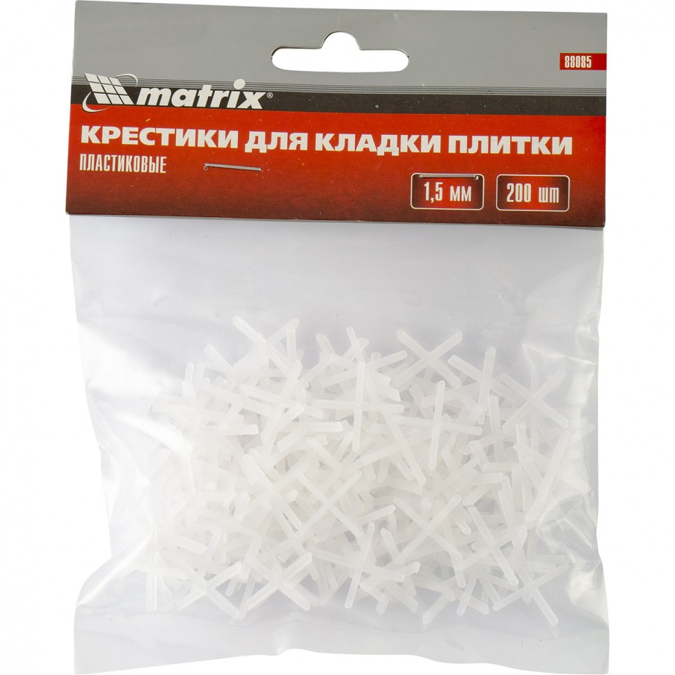 Крестики, 1.5 мм, для кладки плитки, 200 шт Matrix - фото 1 - id-p216666772