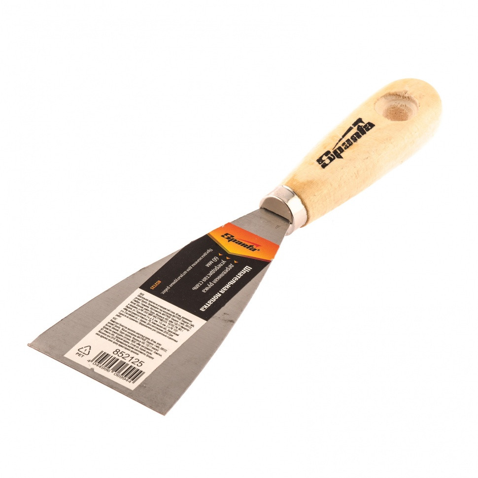 Шпательная лопатка из углеродистой стали, 60 мм, деревянная ручка Sparta - фото 1 - id-p216666779