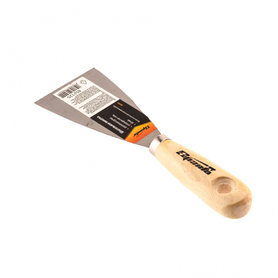Шпательная лопатка из углеродистой стали, 60 мм, деревянная ручка Sparta - фото 2 - id-p216666779