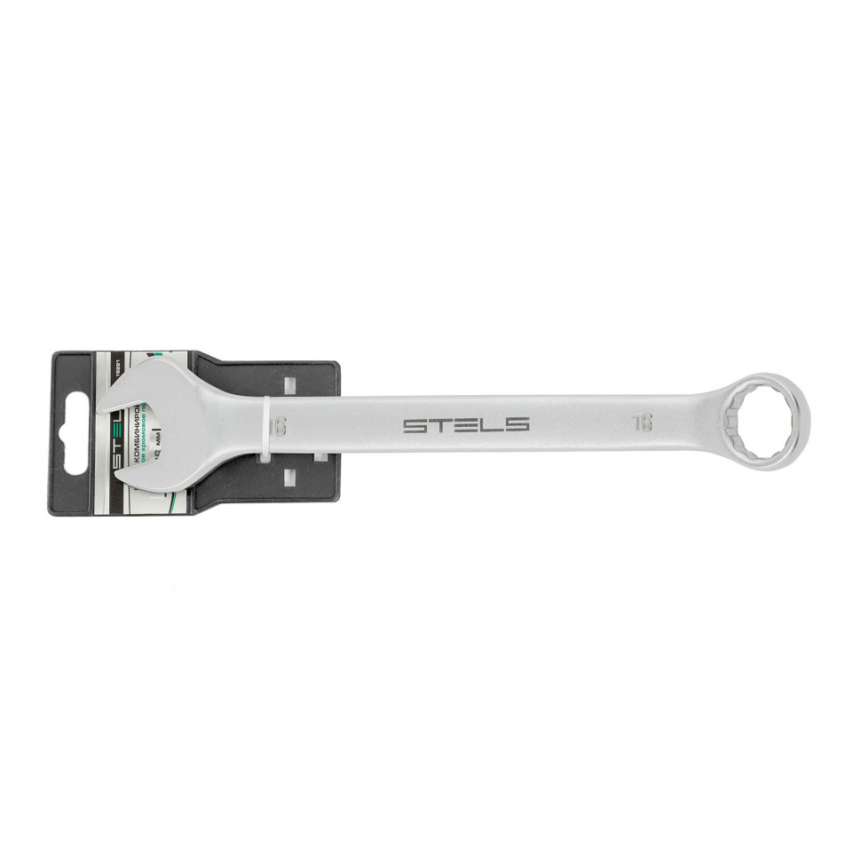Ключ комбинированный, 16 мм, CrV, матовый хром Stels - фото 4 - id-p216668958