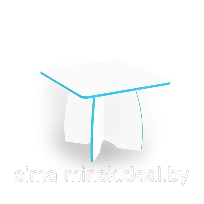 Детский столик на 4-х детей, 600 × 600 × 450 мм, цвет белый / кромка топаз - фото 1 - id-p187857521