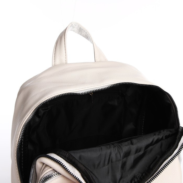 Рюкзак на молнии, 6 наружных карманов, цвет бежевый - фото 4 - id-p216662699