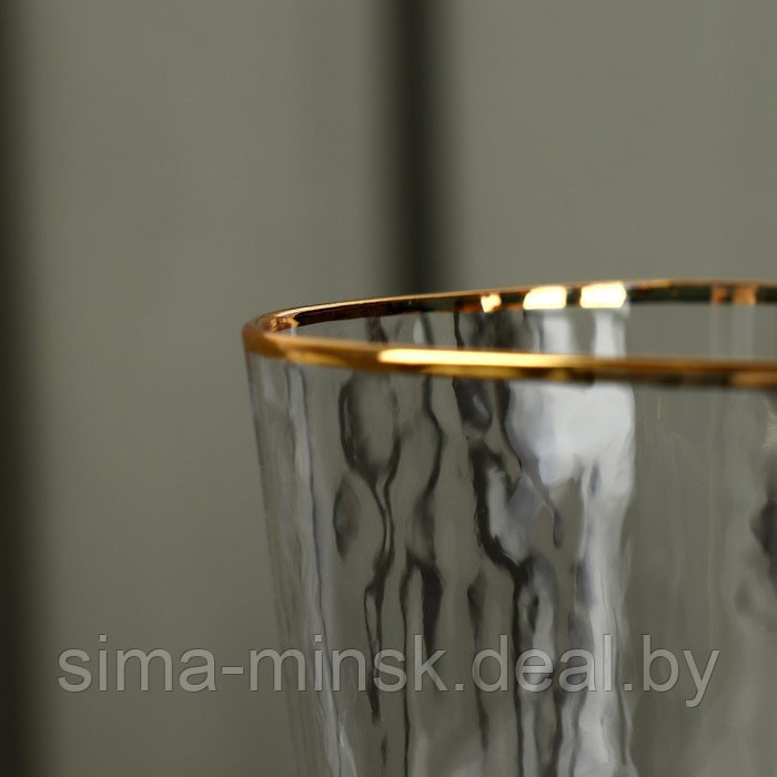 Бокал стеклянный для вина Magistro «Жемчуг», 300 мл, 8,5×22 см, форма треугольник, с золотой отводкой - фото 5 - id-p216676273