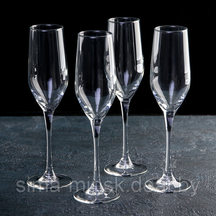 Набор бокалов для шампанского «Время дегустаций. Шампань», 160 мл, 4 шт - фото 1 - id-p177058521