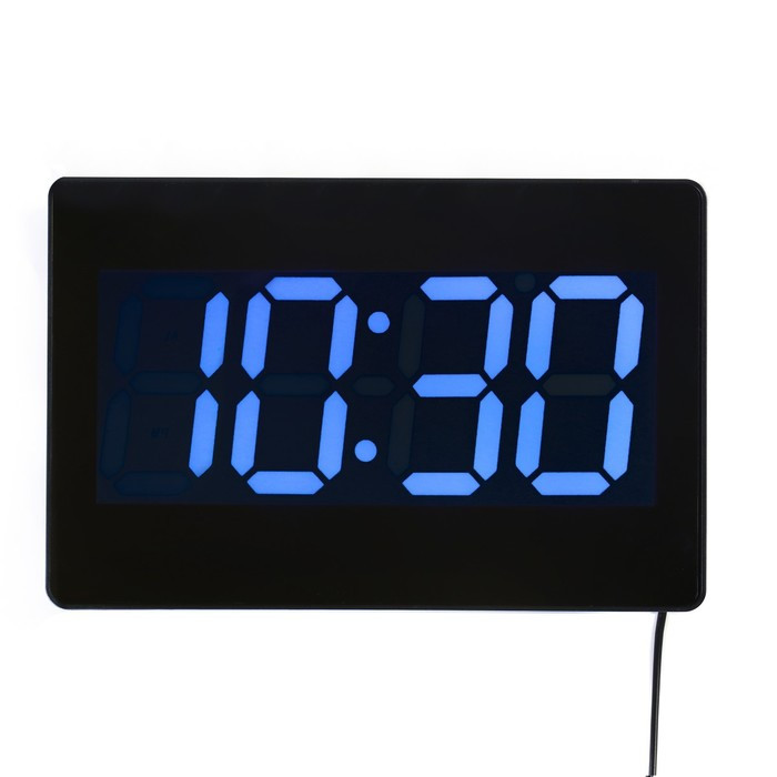 Часы электронные настенные, настольные "Соломон", с будильником, 15.5 х 23.5 см, синие цифры - фото 6 - id-p200389121