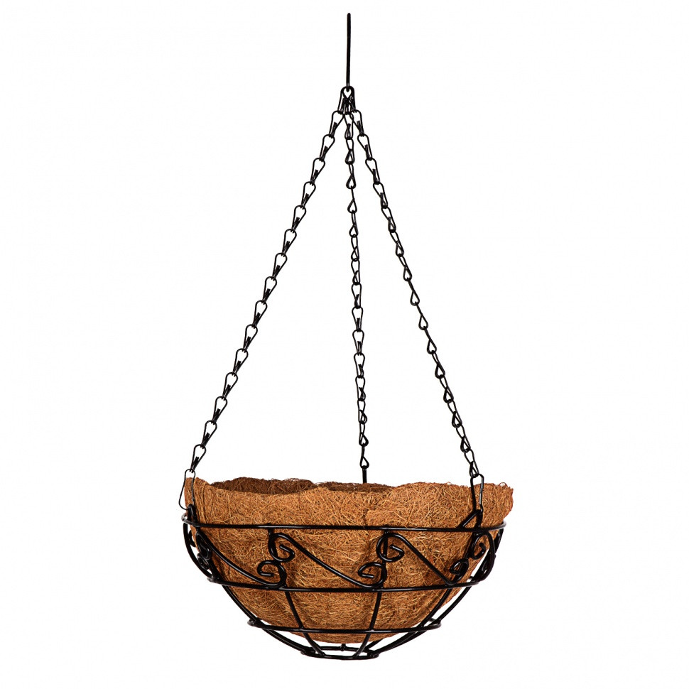 Подвесное кашпо с орнаментом, 25 см, с кокосовой корзиной Palisad - фото 1 - id-p216674346