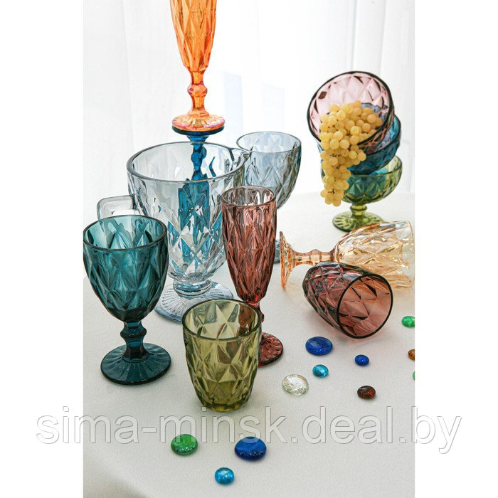 Набор питьевой из стекла «Круиз», 7 предметов: кувшин 1,1 л, бокалы 300 мл, 6 шт, цвет зелёный - фото 8 - id-p181562210