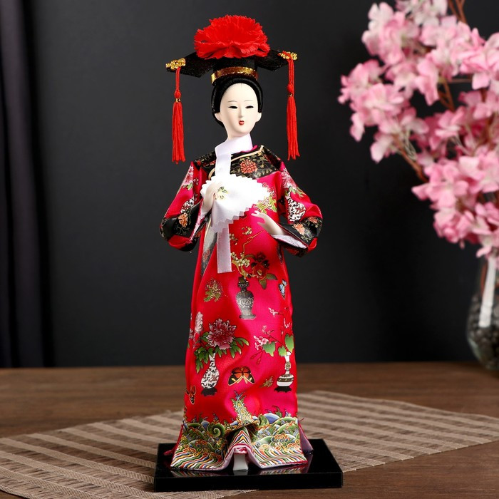 Кукла коллекционная "Китаянка в национальном платье с платочком" 32х12,5х12,5 см - фото 1 - id-p216664653