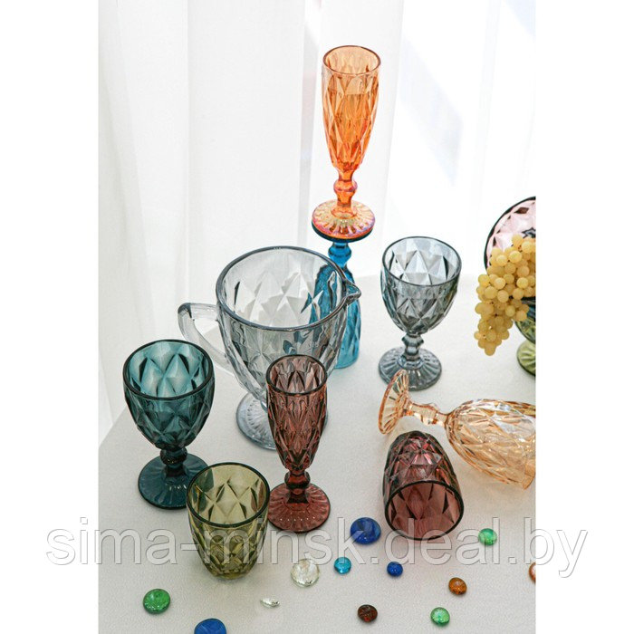 Набор питьевой из стекла «Круиз», 7 предметов: кувшин 1,1 л, бокалы 300 мл, 6 шт, цвет серый - фото 8 - id-p181562214