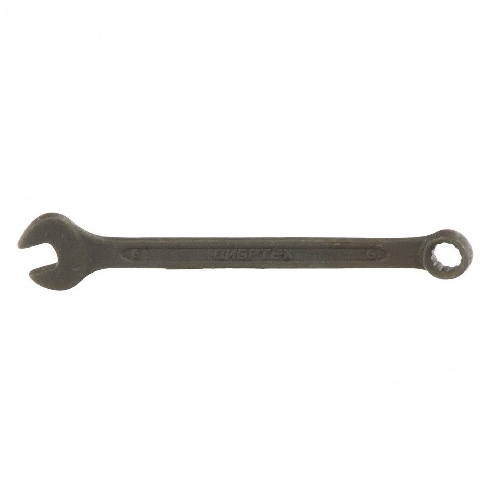 Ключ комбинированный, 6 мм, CrV, фосфатированный, ГОСТ 16983 Сибртех - фото 1 - id-p216667129