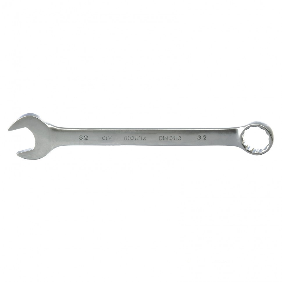 Ключ комбинированный, 32 мм, CrV, матовый хром Matrix - фото 1 - id-p216674480