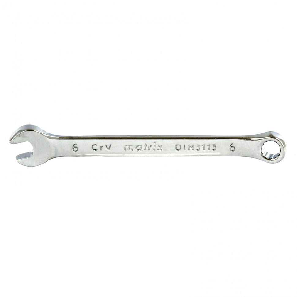 Ключ комбинированный, 6 мм, CrV, полированный хром Matrix - фото 1 - id-p216667198