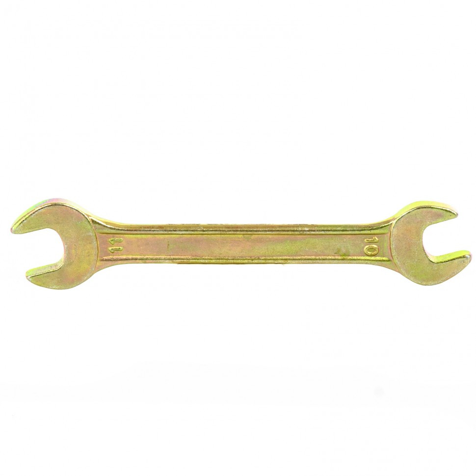 Ключ рожковый, 10 х 11 мм, желтый цинк Сибртех - фото 1 - id-p216667234