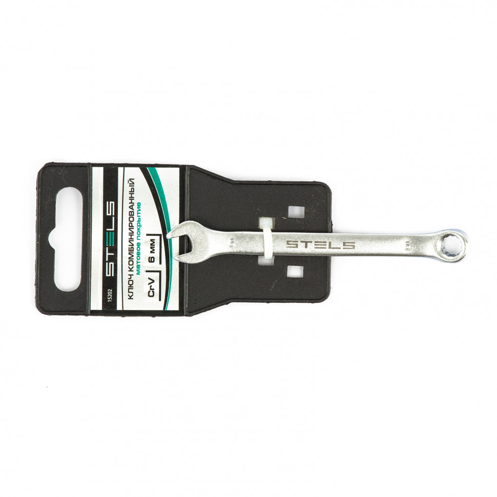 Ключ комбинированный, 6 мм, CrV, матовый хром Stels - фото 4 - id-p216667241