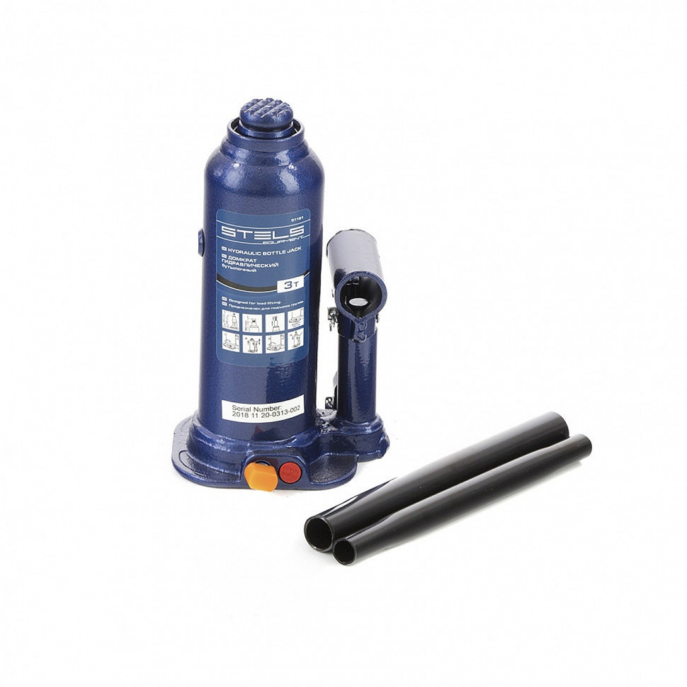 Домкрат гидравлический бутылочный, 3 т, h подъема 188-363 мм, в пластиковом кейсе Stels - фото 1 - id-p216676787