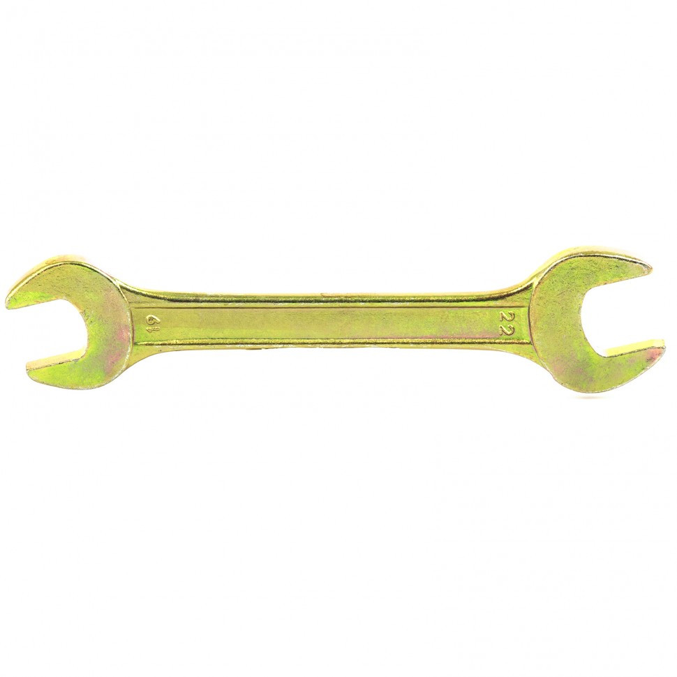 Ключ рожковый, 19 х 22 мм, желтый цинк Сибртех - фото 1 - id-p216669382